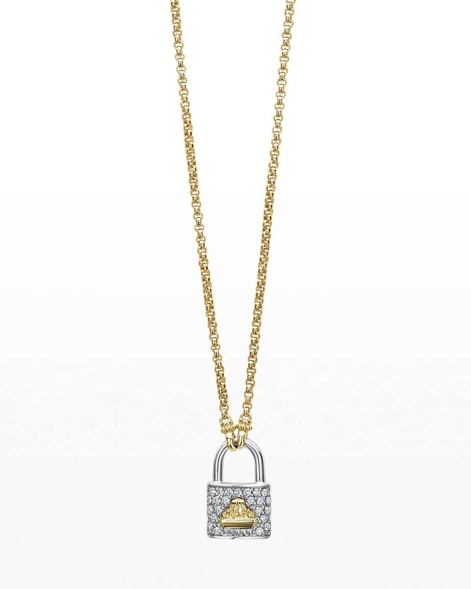 Beloved Diamond Lock Pendant Necklace